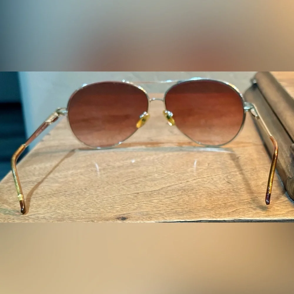 Kenneth Cole Reaction Men’s Sunglasses Amber Aviators Maverick Top Gun Y2K